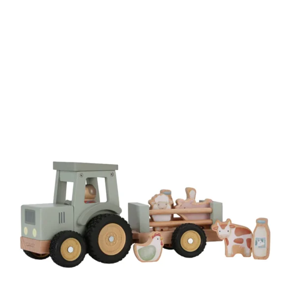 טרקטור עץ עם גרר Little Farm